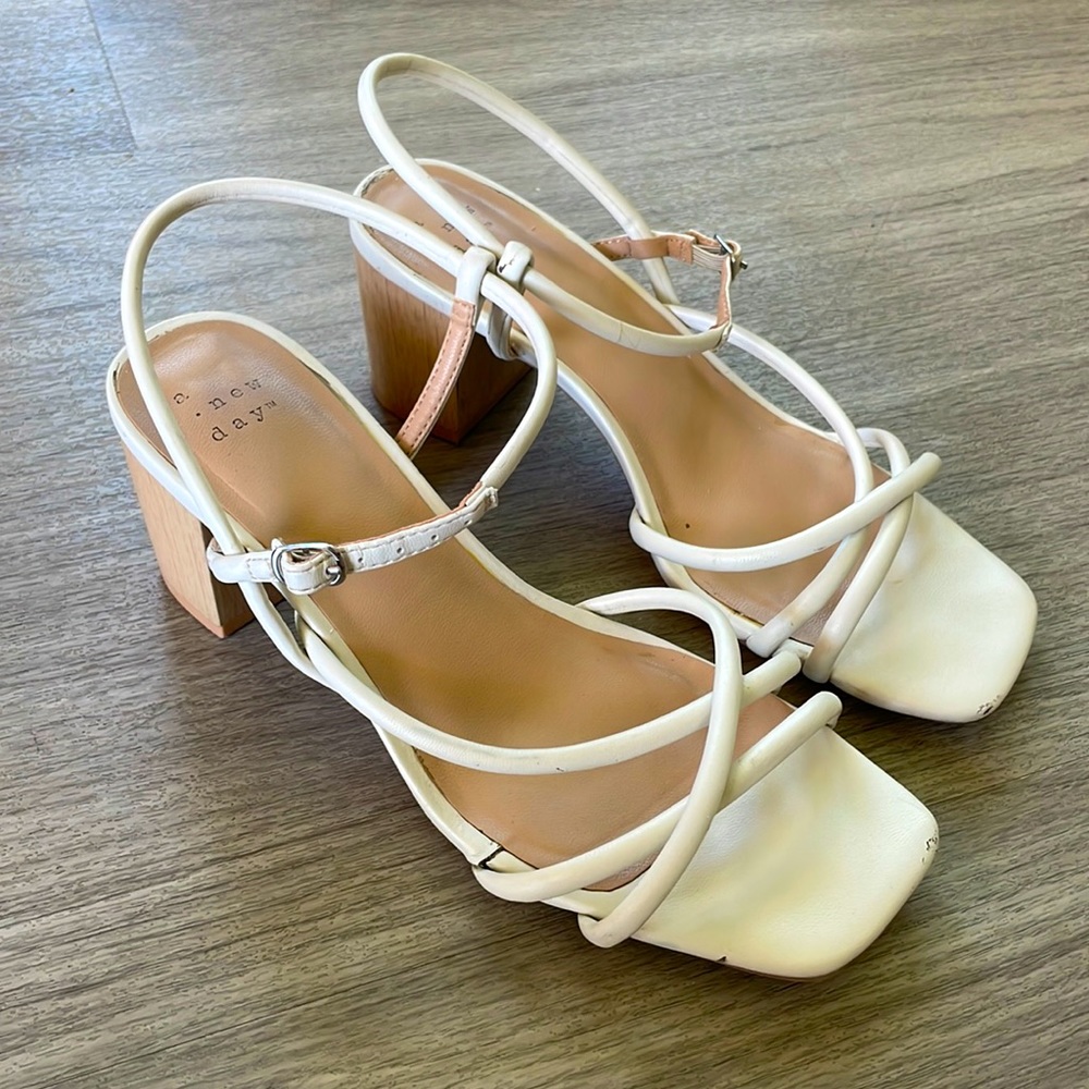 White Strappy Heels